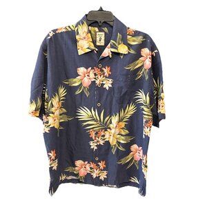 Jamaica Jaxx Men's Silk Short Sleeve Button-Down Hawaiian Shirt Size Medium